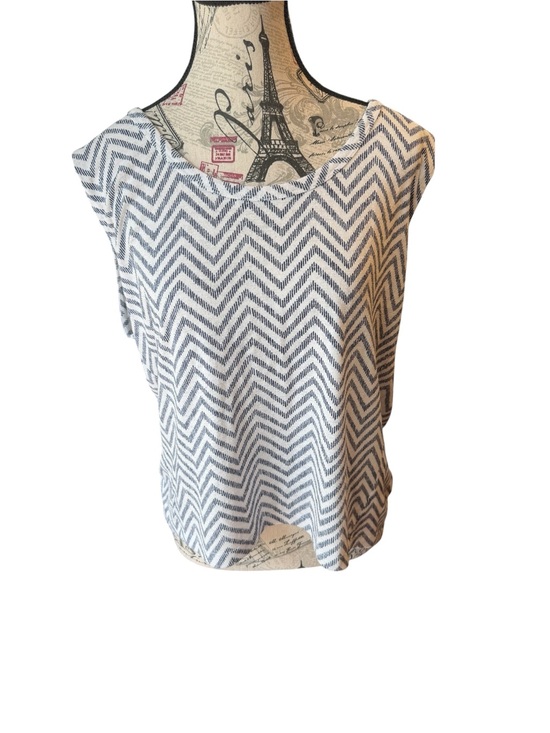 Athleta Tops - Athleta Navy Chevron Cap-Sleeve Knit Tank